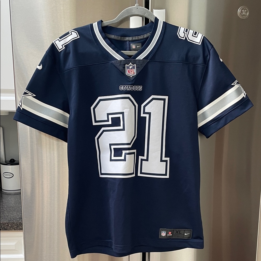 Nike Kids Navy Blue and White Jersey